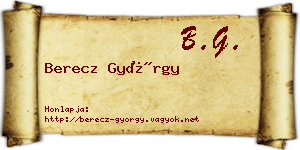 Berecz György névjegykártya