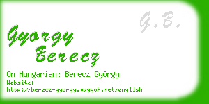 gyorgy berecz business card