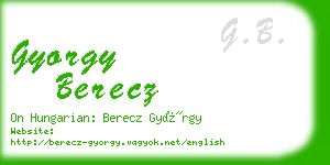 gyorgy berecz business card